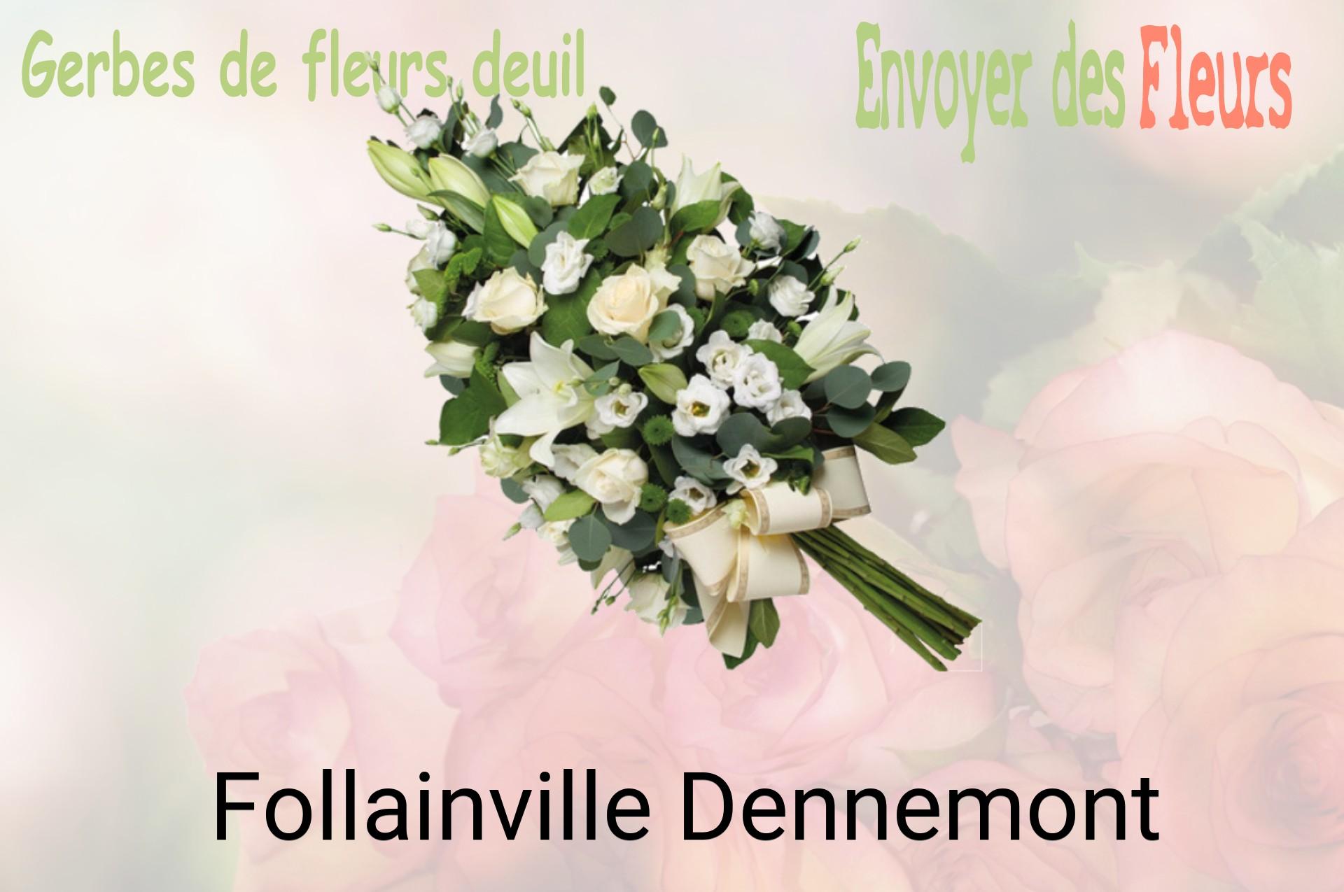 Gerbe de fleurs de deuil livrée à Follainville-Dennemont